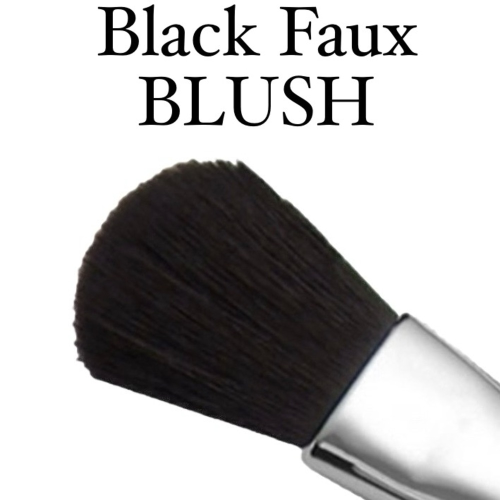 New - BLUSH Vegan Black Faux Makeup Cosmetic Blush Brush, Cosmetics,
